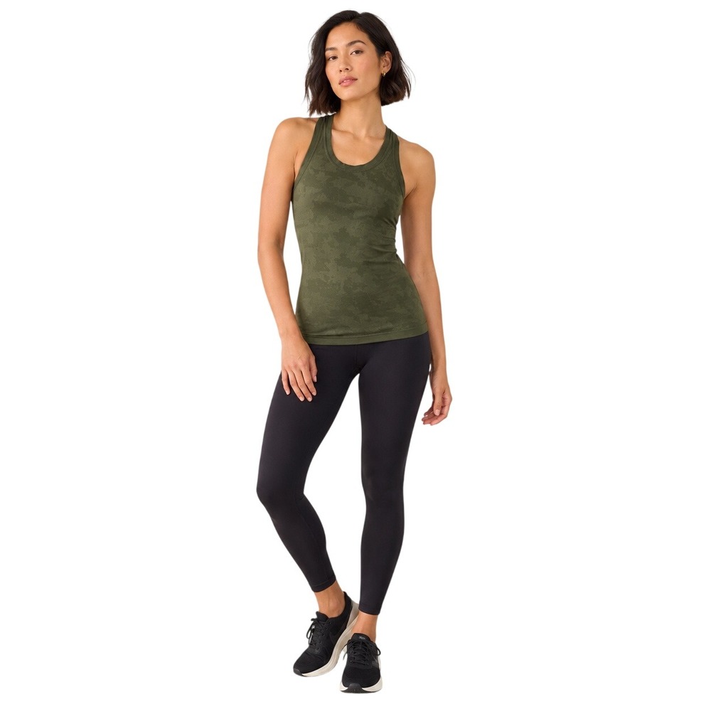 Athleta Momentum Green Camo Seamless Racerback Tank Top Athletic size S